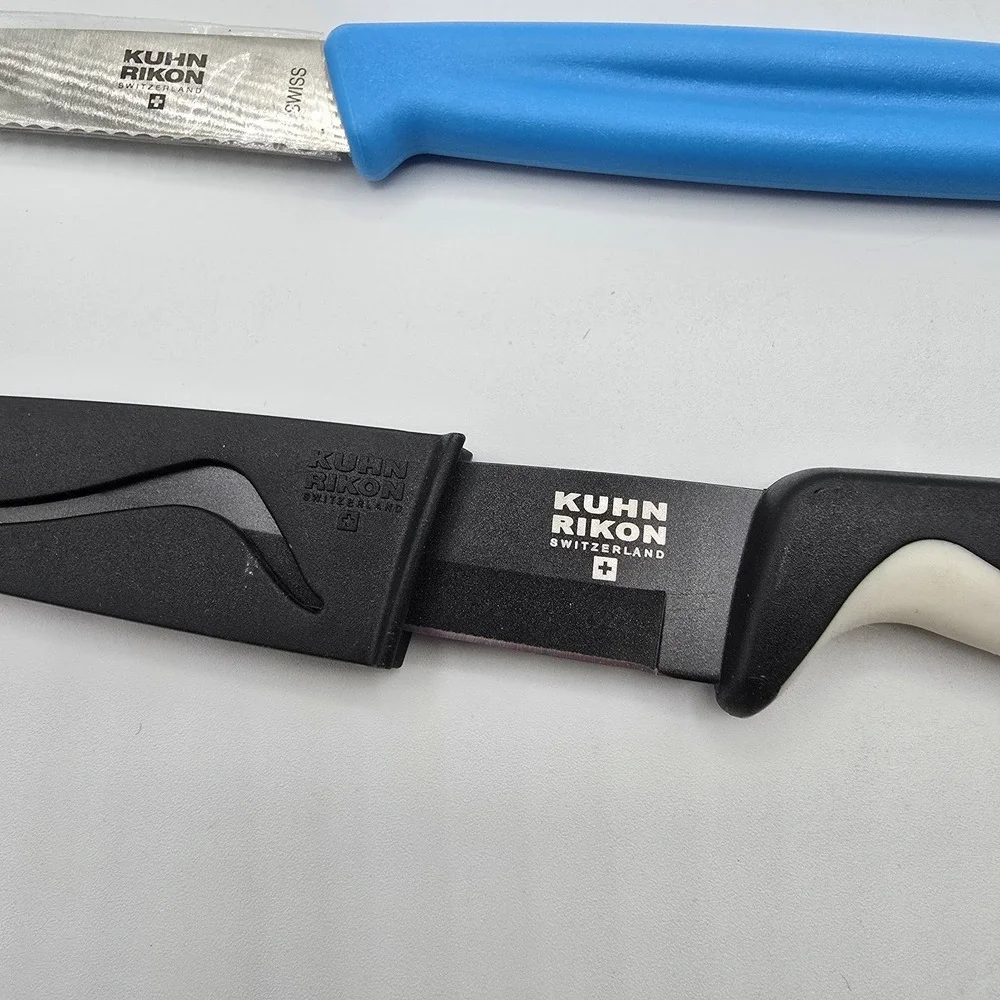 Kuhn Rikon Switzerland Steak Knife And Smaller‎ Blue Knives